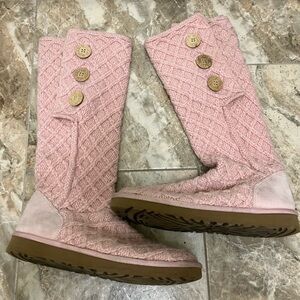 UGG Classic Cardy Knit Boot 10 Pink